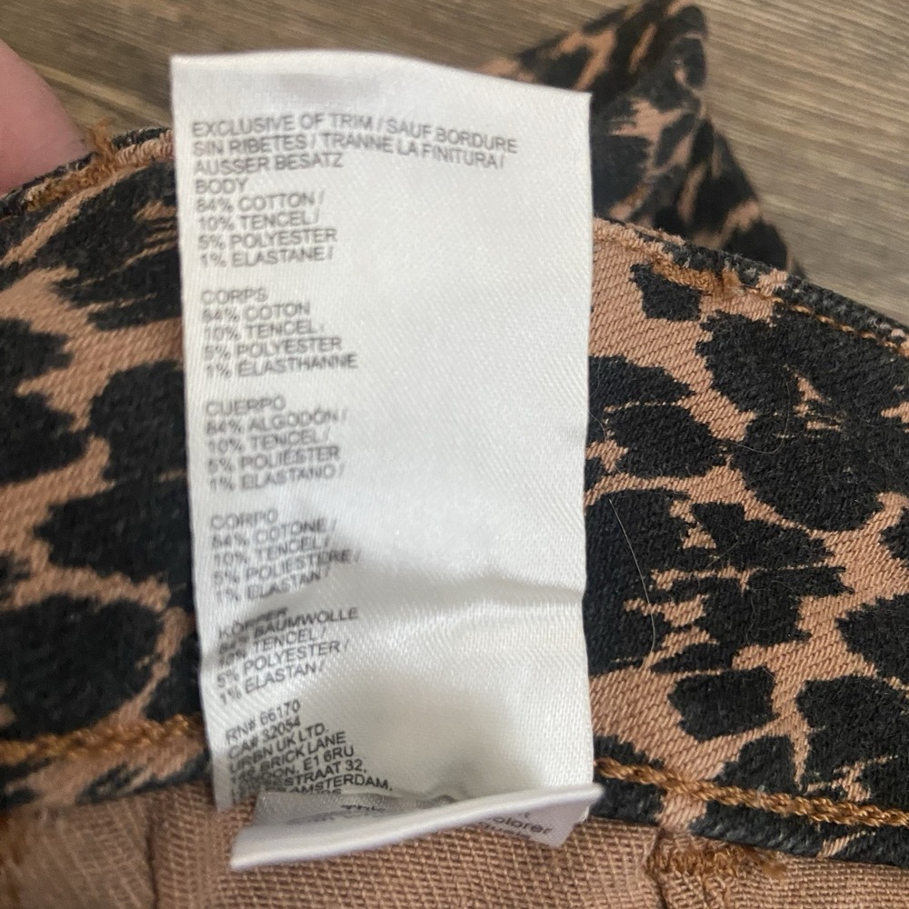 Anthropologie The Colette High-Rise Wide-Leg Jeans Leopard Print 23x28 - Picture 6 of 8